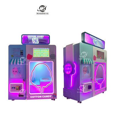 Máquina de venta de algodón de caramelo de alta rentabilidad Máquina de fabricación de azúcar colorida de algodón de algodón automática comercial inteligente