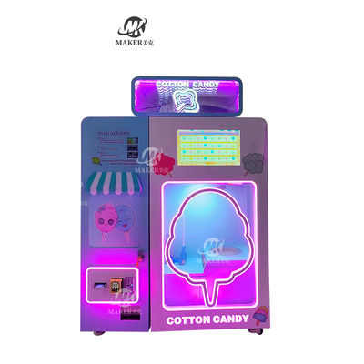 Máquina de venta de algodón de caramelo de alta rentabilidad Máquina de fabricación de azúcar colorida de algodón de algodón automática comercial inteligente
