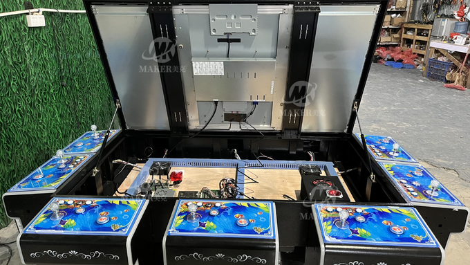 Gabinete de fichas 5 de 32 de la pulgada del tiroteo de los pescados de la máquina 3 de los jugadores juegos de tabla